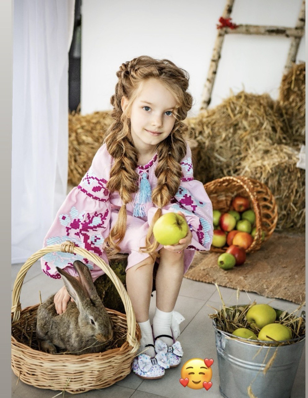 Pink Embroidered Vyshyvanka Linen Dress for Girls Traditional Ukrainian