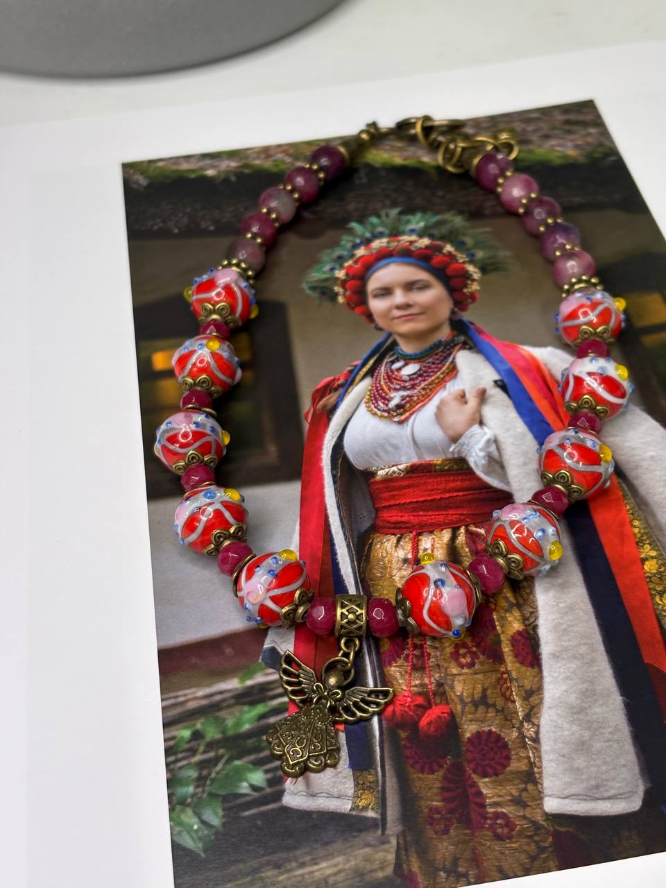 Handmade Sodalite Necklace | Ukrainian Traditional Jewelry | Unique Natural Stone Design