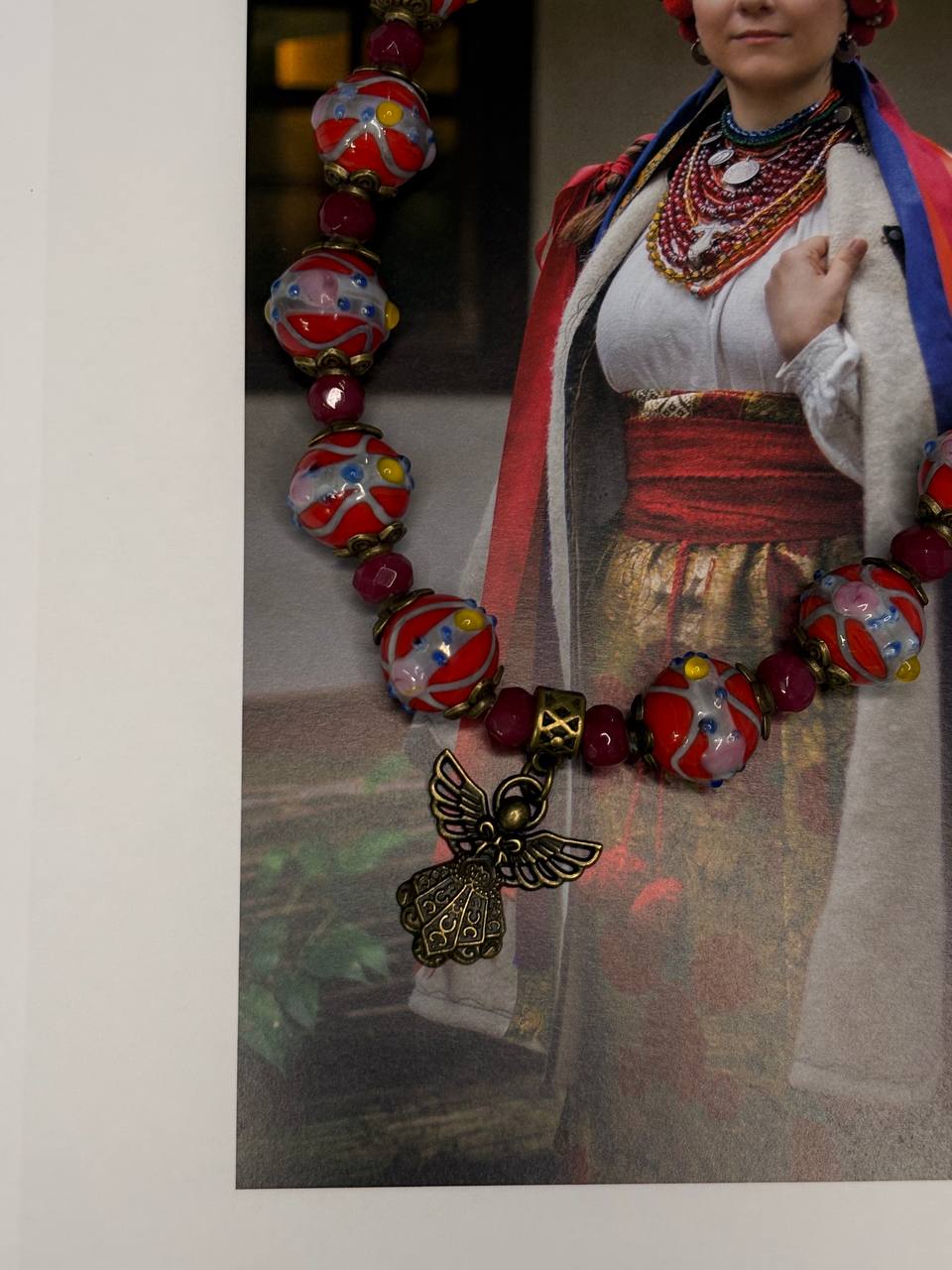 Handmade Sodalite Necklace | Ukrainian Traditional Jewelry | Unique Natural Stone Design