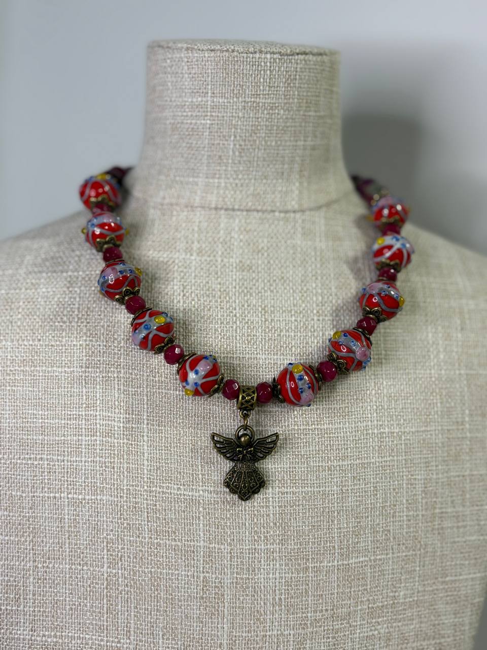 Handmade Sodalite Necklace | Ukrainian Traditional Jewelry | Unique Natural Stone Design