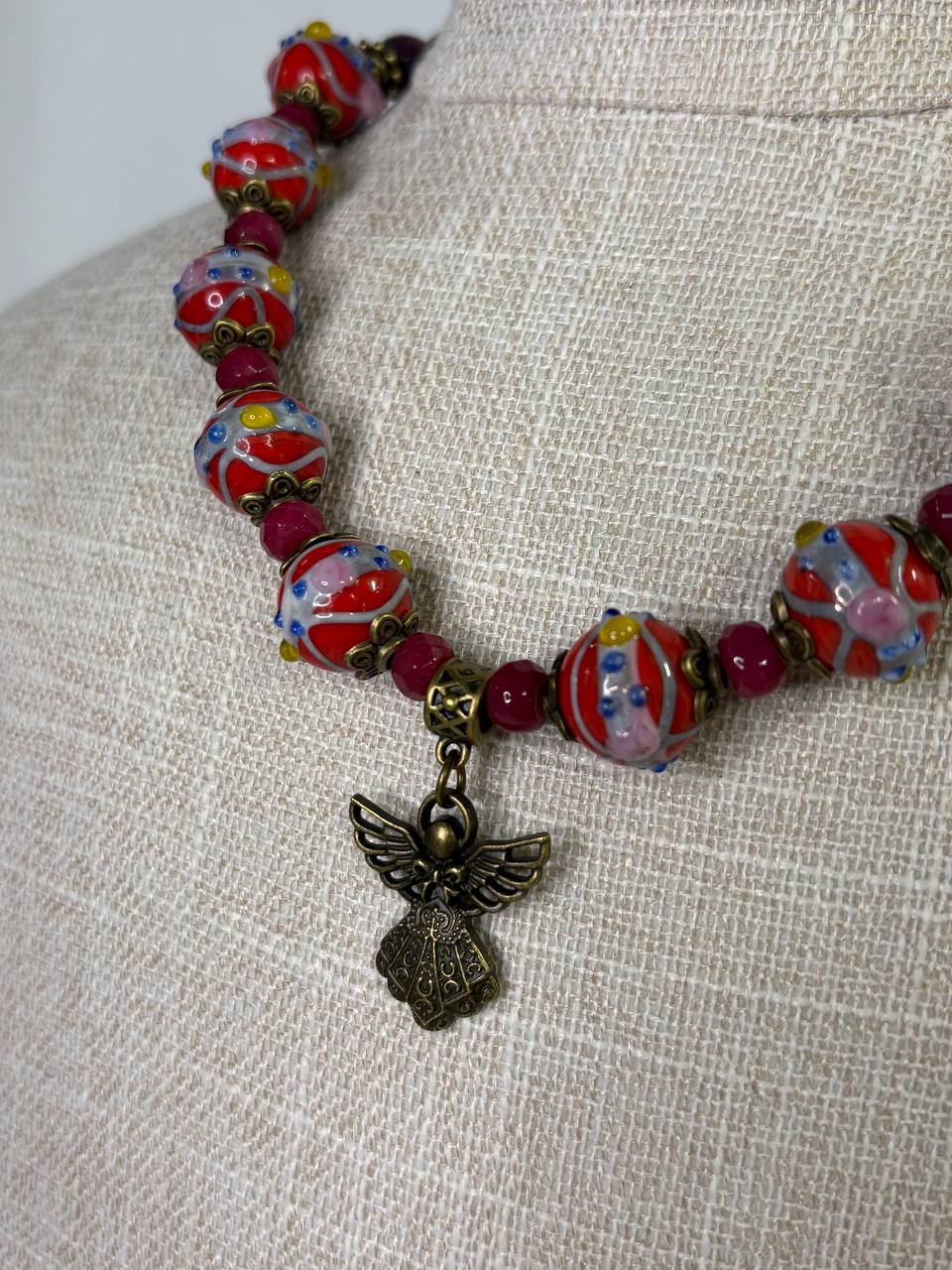 Handmade Sodalite Necklace | Ukrainian Traditional Jewelry | Unique Natural Stone Design