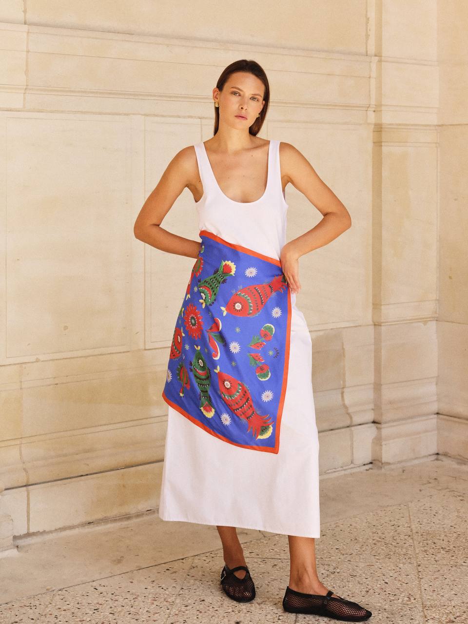 Bohemian 100% Silk Flower Paradise Shawl - Hand-Painted Scarf Perfect for Mother's 65cm on 65