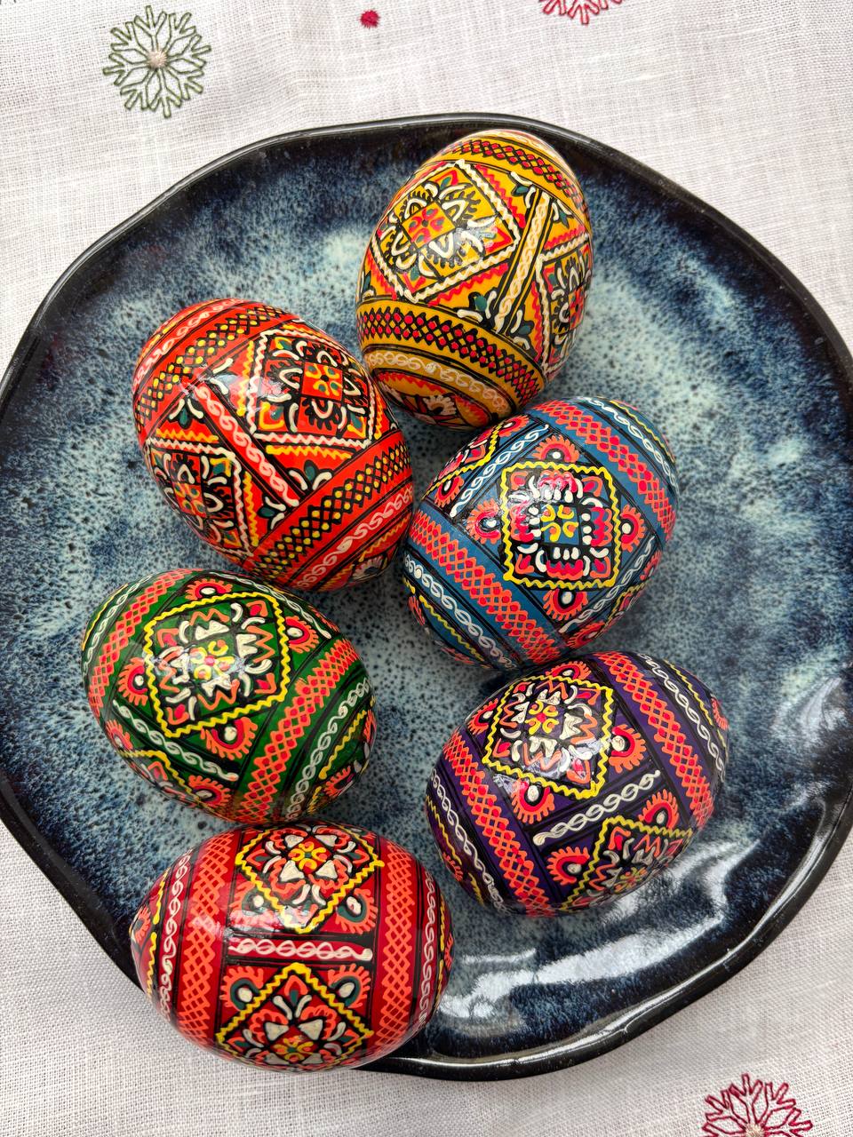 Pysanky eggs Ukrainian easter eggs Set 6 HANDMADE pysanky