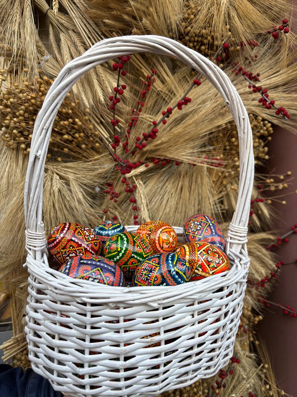 Set 100 Easter wooden eggs Ukrainian traditional pysanky Hand painted ornament