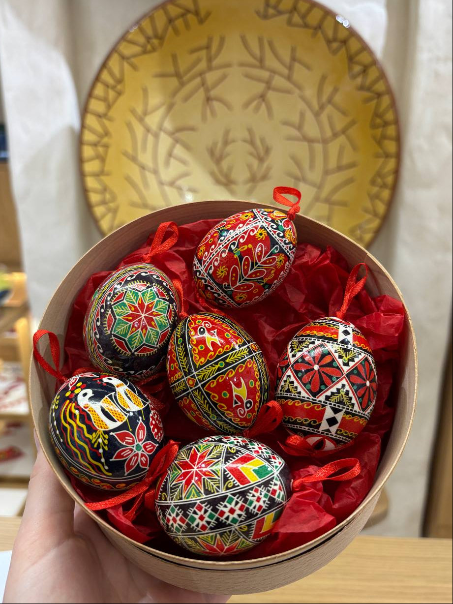 Chicken Pysanka set 6 Handcrafted Ukrainian Pysanka Eggs High-Quality Easter Decor