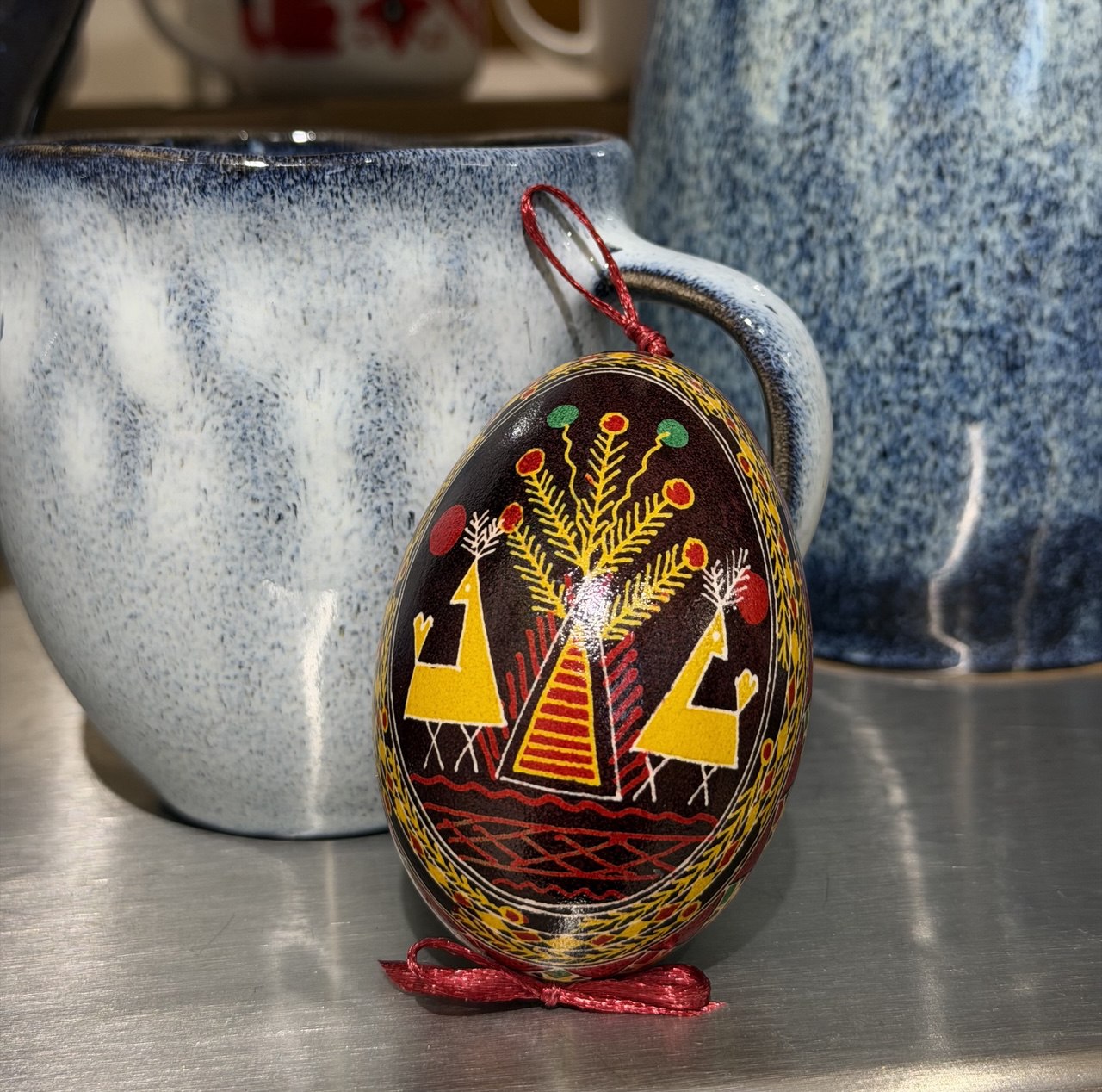 Handcrafted Ukrainian Pysanka Goose Egg for Easter Heritage