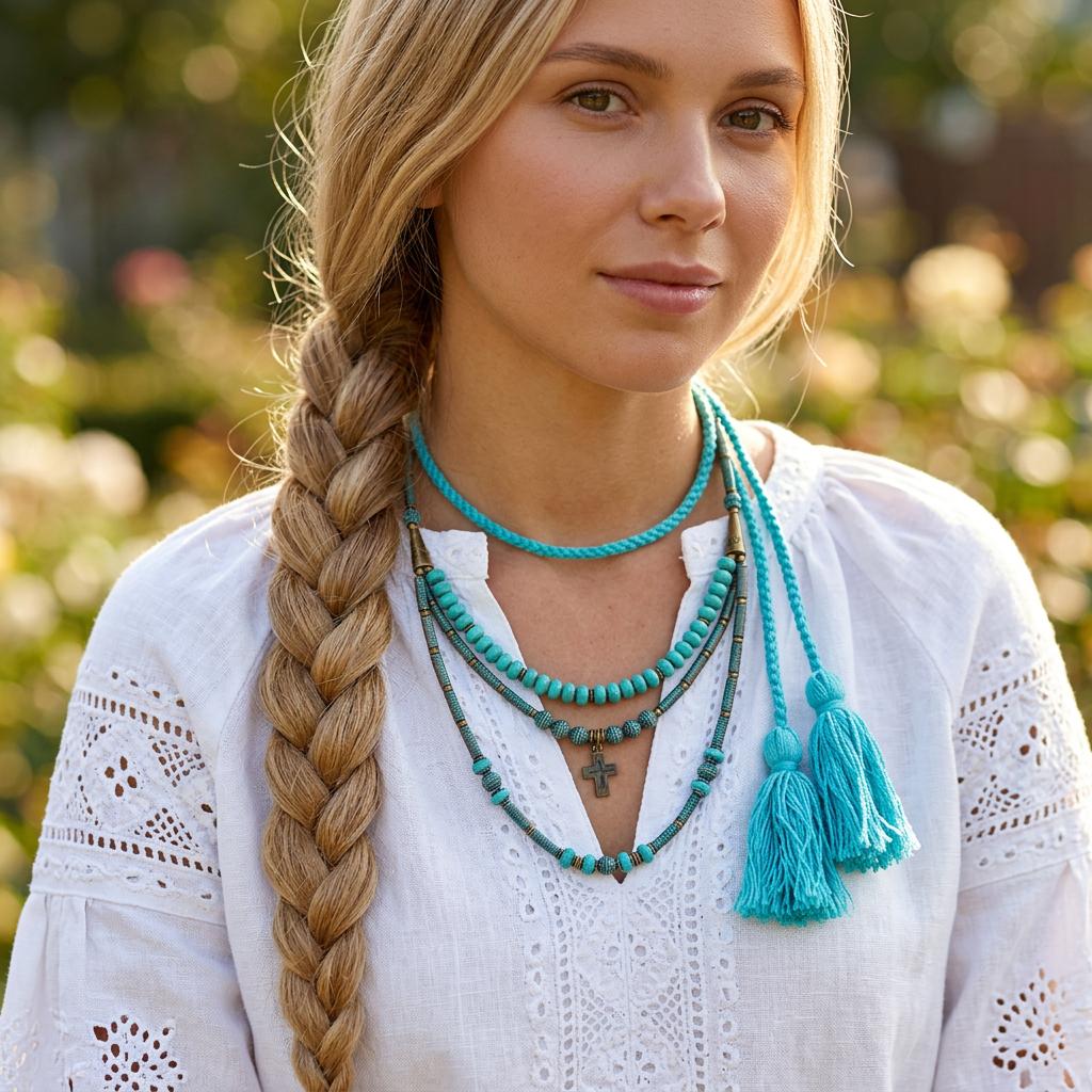 Ukrainian Traditional necklace Jewellery Cross