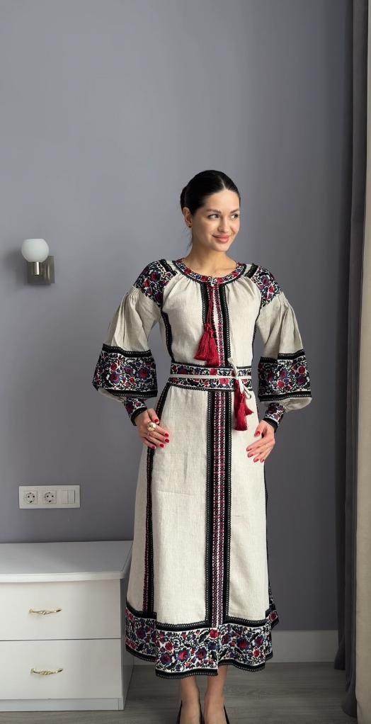 Embroidered dress Ukrainian vyshyvanka linen dress Boho