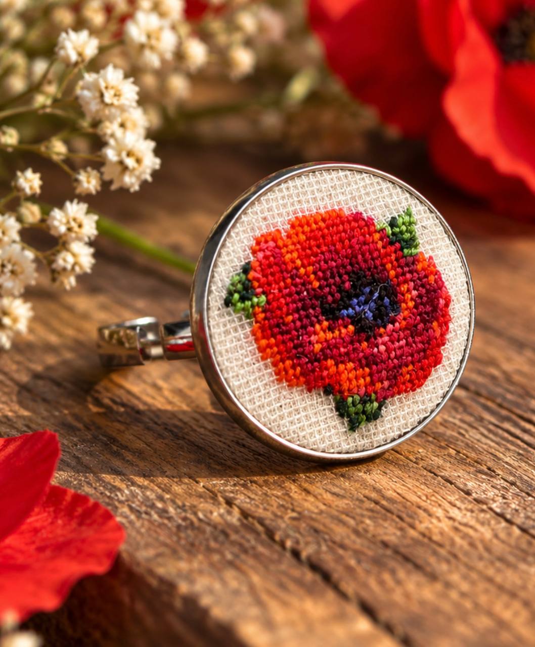 Embroidered Ring – Handcrafted Jewelry for Women