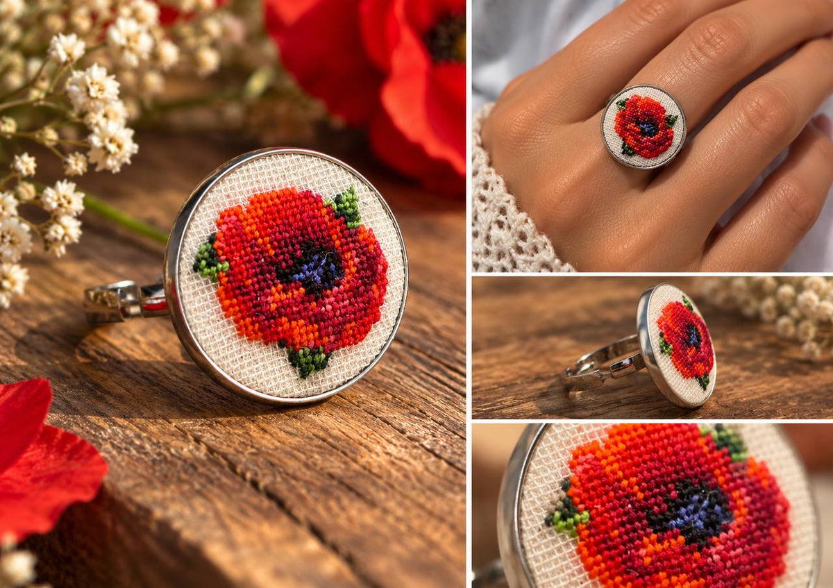 Embroidered Ring – Handcrafted Jewelry for Women