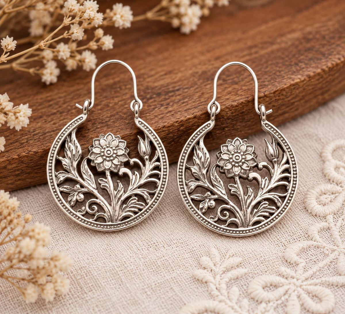 Fern Earrings, Botanical Floral Earrings, Handmade Nature Jewelry, Gift for Her