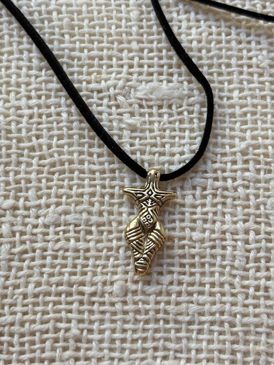 Brass Trypillian Fertility Goddess Pendant – Ukrainian Heritage Jewelry