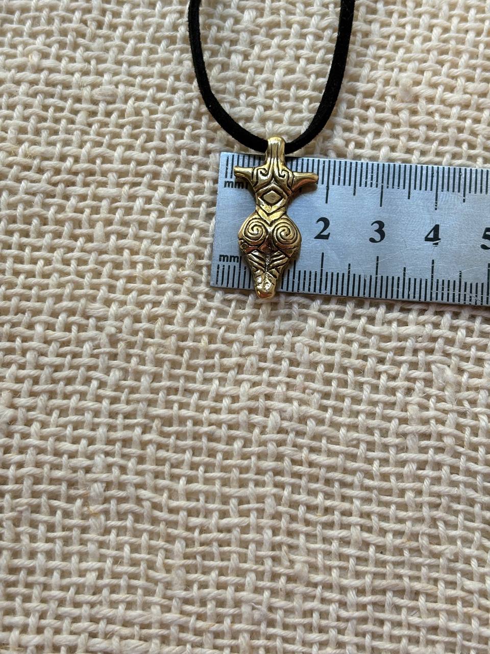 Brass Trypillian Fertility Goddess Pendant – Ukrainian Heritage Jewelry
