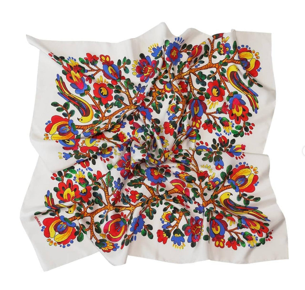White silk shawl Wedding scarf Ukrainian