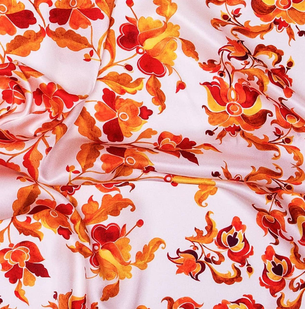 Bohemian Silk 100% shawl orange Gift for Her Hand painted Silk scarf Christmas Gift