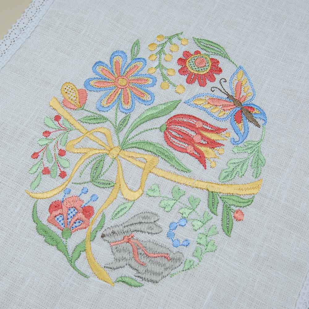Embroidered Linen Easter Basket Cover Ukrainian Napkin 50х33 cm