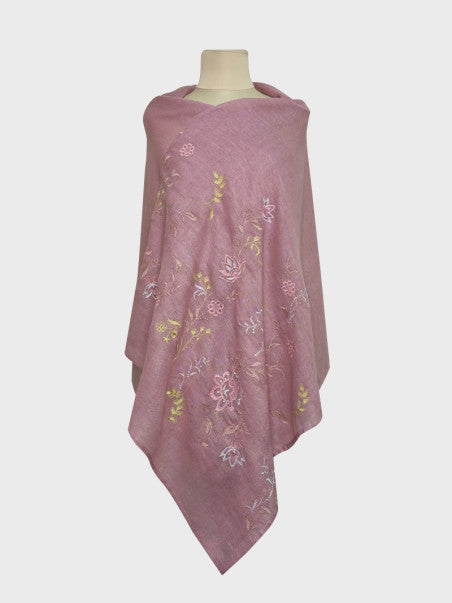 Pink shawl Embroidered shawl bohemian scarf flower Ukrainian