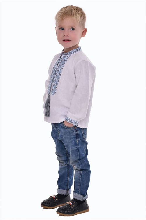 Embroidered shirt for boys Two Elements blue