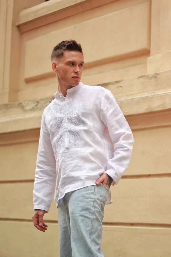 white Embroidered shirt 