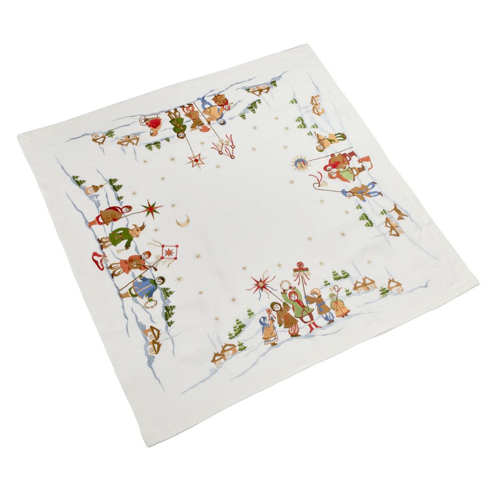 Ukrainian Embroidered Christmas Tablecloth - 90x90 cm